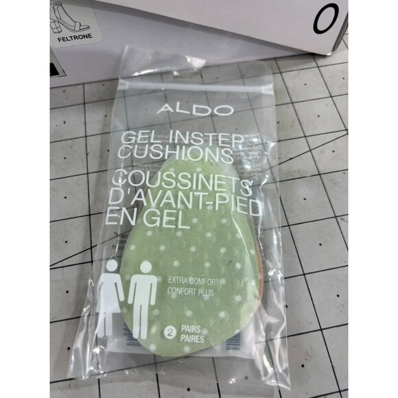 Aldo Women's Feltone-70 White Heeled Sandals Gold Accent Sz 7.5 With Box - Picture 9 of 9